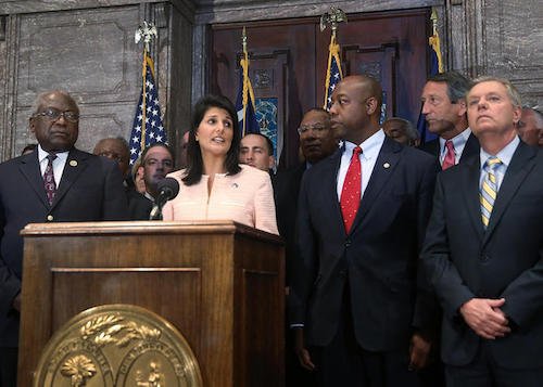 Gov. Nikki Haley joins lawmakers in ordering removal of Confederate flag. (AP Photo)