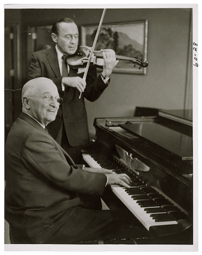 President Harry S. Truman Playing the Piano While Jack Benny Plays the Violin. (Wikimedia Commons)