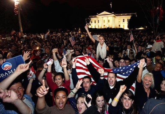 Americans cheer the death of Osama bin Laden. (AP Photo)